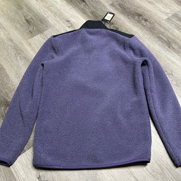 Under Armour Mens Sweater Fleece Pile Golf Sweater Halo Purple Black Small NEW - Picture 2 of 8